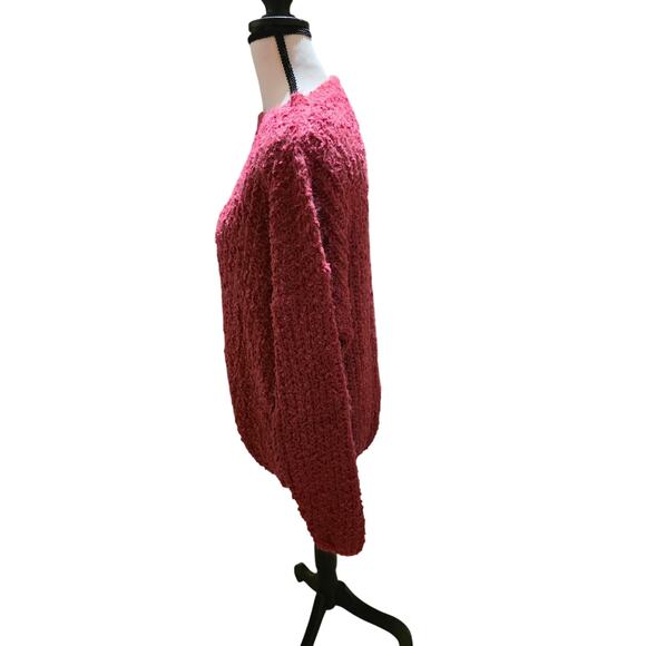 Zenana Chunky Knit Sweater – Soft Textured Pullover – Pink – S - Picture 3 of 4